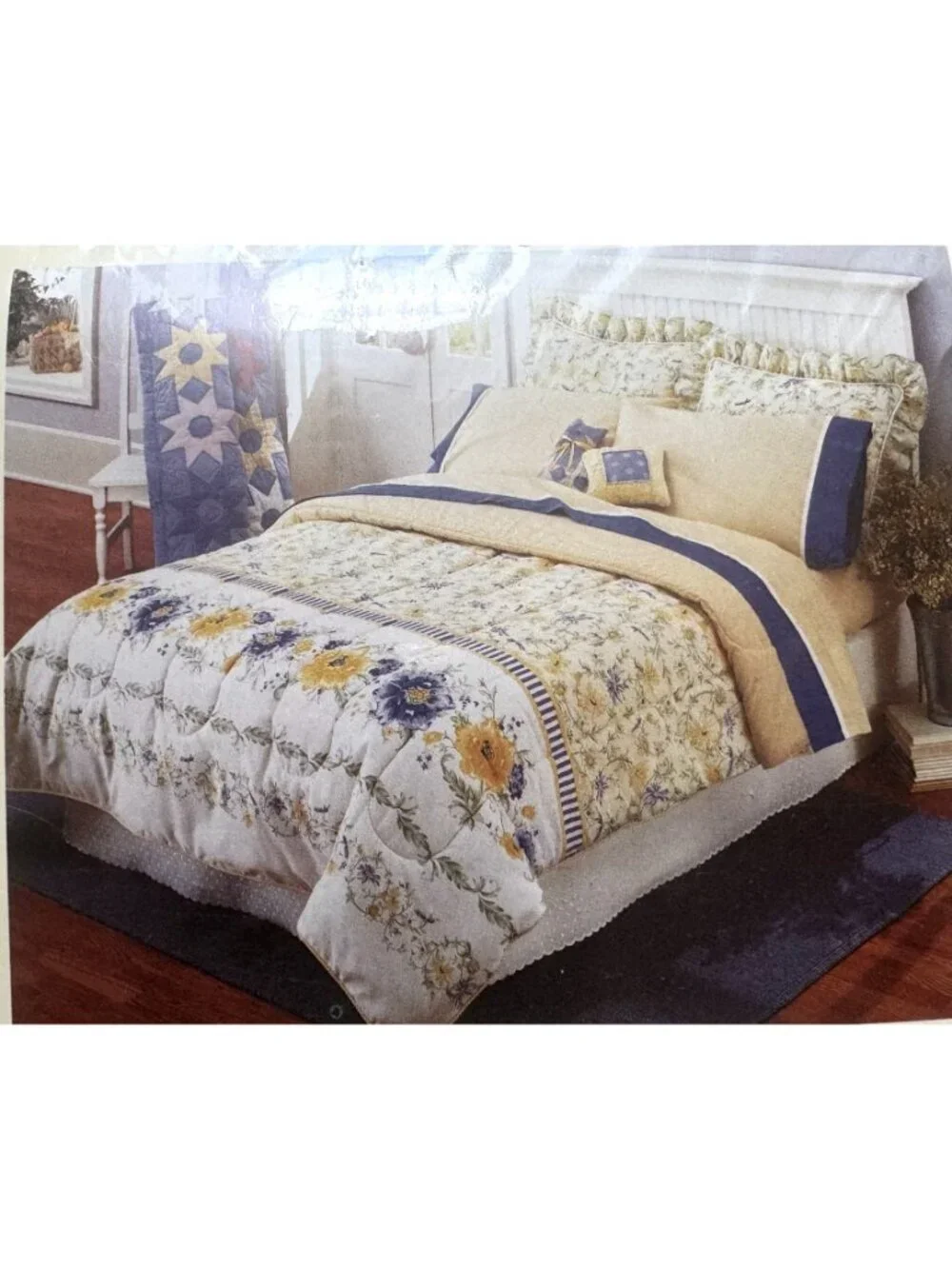 The Linen Closet Gingham Check King Sheet Set New Country Cottage Farmhouse Boho